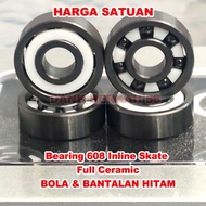 1 Bearing 608 Inline Full Ceramic SkateboardSkate with Black and White Bearing Ball