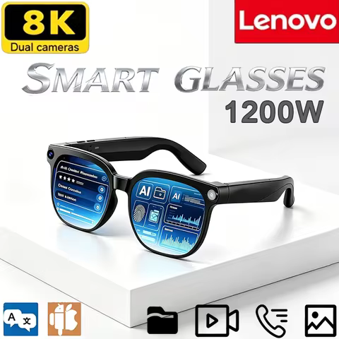 Lenovo AI Smart Glasses 8K Touch Control Photo Recording Translator Voice Assistant Wireless Bluetoo