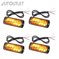 AUTOUTLET 12V/24V Car Emergency Light Amber Recovery Strobe 12 LED Waterproof Warning Flashing Lights for Truck Van JIUO