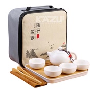 KAZU CHINESE TEAPOT SET CERAMIK C11 4CUP TRAY SET TRAVEL BAG COMPLET TATAKAN CANGKIR TEH CHINA KERAMIK