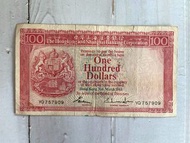 匯豐銀行1983年100元 YQ757909 (紅衫魚、胭脂紅)  狀況如圖示  #舊紙幣 #香港紙幣