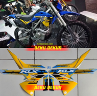 striping decal klx 150 bf 2017 se extreme biru tahan vernis sudah potongan