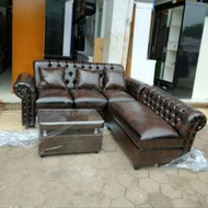 SOFA  L KANCING TERLARIS BAHAN KAIN OSCAR / WOSH KALEB + MEJA PROMO/TRINITYJAYAFURNITURE Sofa Sudut 