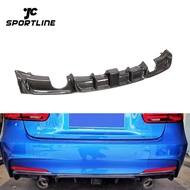 JCSportline Carbon Fiber F30 F35 Car Rear Diffuser for BMW 3 Series F30 F35 320i 328i 335i 340i M-Sp
