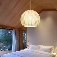 Hemp Rope Japanese Chandelier Simple Creative Restaurant Hotel Bedroom Study B &amp; B Lobby Lobby Round Lamps