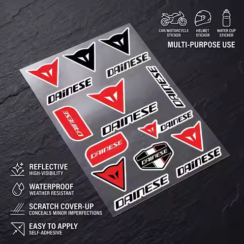 D-DAINESE-E Safety Reflective Waterproof Auto Decal Scratch Cover Stickers Universal For Bike Helmet