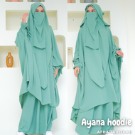 Gamis set cadar AYANA hoodie terbaru baju dan hijab instan syari free niqab