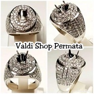 Ring / Emban Micro Setting Alpaka Super Full Zirconnya Perak Hongkong