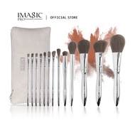 IMAGIC 13PCS Silver Professional Makeup Brush Set For Foundation Powder Blush Eyeshadow Face Makeup 