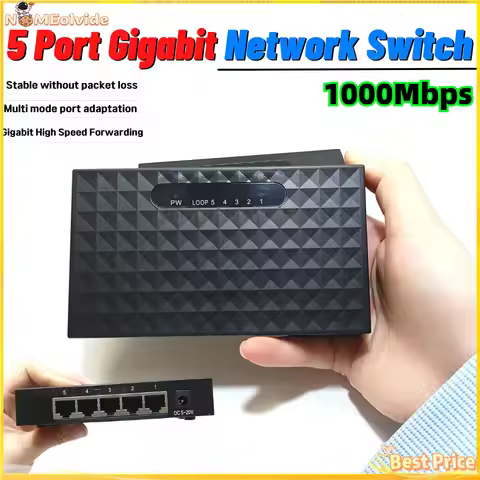 5 Port Gigabit Switch Network Ethernet Switch Smart Network Switch Lan Hub Full Half Duplex Exchange