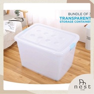 NestHome Bundle of 3: TRANSPARENT Storage Container 40/65/100/145 Litres (L) - Storage Design / Stor