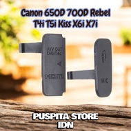 Rubber USB HDMI Canon 650D 700D Rebel T4i T5i Kiss X6i X7i - AV Cover Mic/