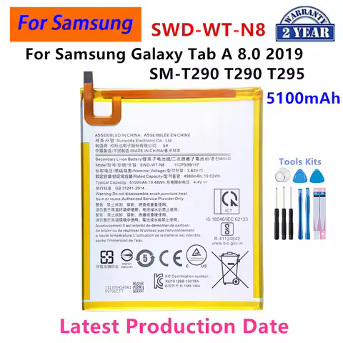Brand New SWD-WT-N8 5100mAh High Quality Replacement Battery For Samsung Galaxy Tab A 8.0 2019 SM-T2