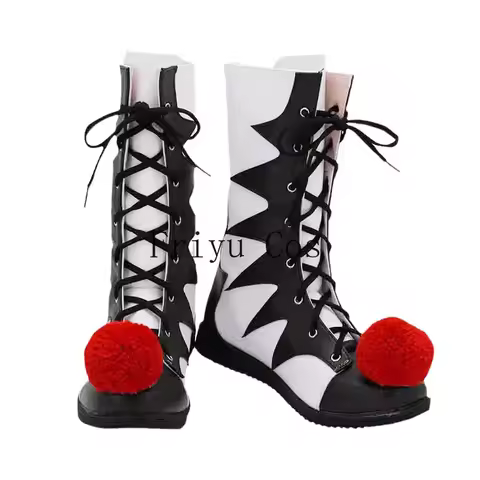 Black Cosplay Shoes Boots Version Pennywise Horrible Clown Stephen King Custom Halloween Accessorie 