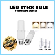 [Ready Stock] LED Stick Bulb E27 E14 6W 10W 15W 18W