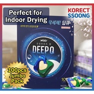 [SSOONG’s pick] DEEP Q 3-in-1 Laundry Capsule Detergent 100pcs Ultra Concentrated Pods Ocean Breeze 