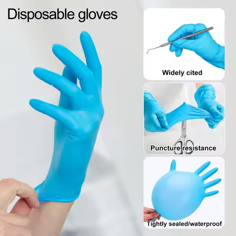 Nail Disposable Gloves for 100Pcs Disposable Nitrile Gloves Latex Free for Nail Hairdressing Tattoo 