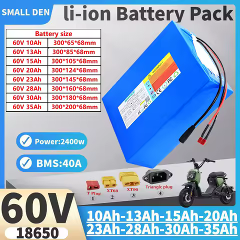 NEW 60V 10Ah 13Ah 15Ah 20Ah 23Ah 28Ah 30Ah 35A 18650 Lithium battery pack With BMS For 2500W electri