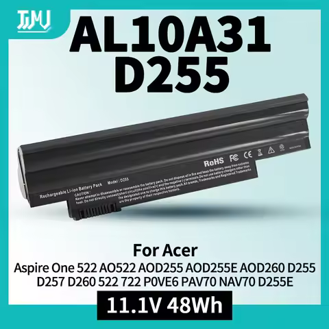AL10A31 AL10B31 Battery for ACER Aspire One 522 AO522 AOD255 AOD255E AOD260 D255 D257 D260 522 722 P