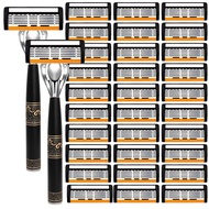 Luxury Shaver With 6 Layers Of Blades Ergonomic Handle 36 Blade Heads That Can Be Refilled Multiple 