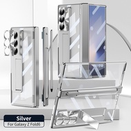 2บานพับพับได้เคสใสใสสำหรับ Samsung Galaxy Z Fold 6 5 4 3 ZFold6 Fold6 5กรัมสำหรับ Samsung Z พับ6 Z F