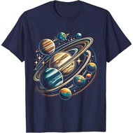 Solar System Planets Space Children's T-Shirt T-Shirt Fashion Tops for Boys Girls Men Women Premium 