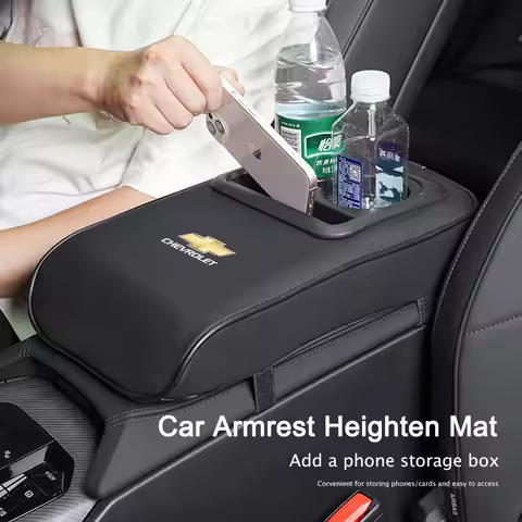 Car Armrest Mat Center Console Storage Heighten Pad For Chevrolet Cruze Sonic Silverado Trax Camaro 
