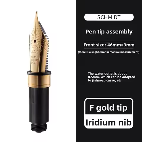 SCHMIDT Bock German No. 5 26 Mm No.6 35mm Grip Section Nib EF/F/M 0.38/0.5/0.7MM Golden Silver Nib F