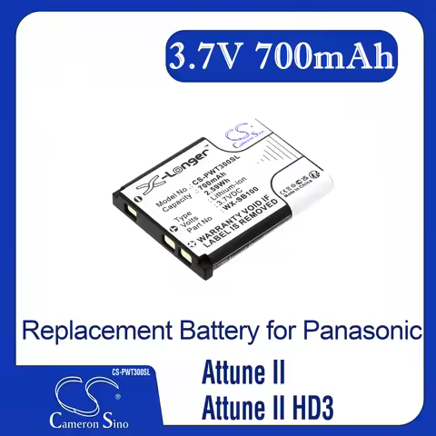 Cameron Sino Replacement Battery for Panasonic Attune II, Attune II HD3, WX-CH455, WX-CH457, PN WX-S