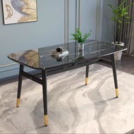 โต๊ะกินข้าว พร้อมเก้าอี้ 4 ที่นั่ง โครงเหล็ก 120x60x75 cm (ประกอบง่าย) โต๊ะกินข้าว เก้าอี้ไม้ โต๊ะมิ