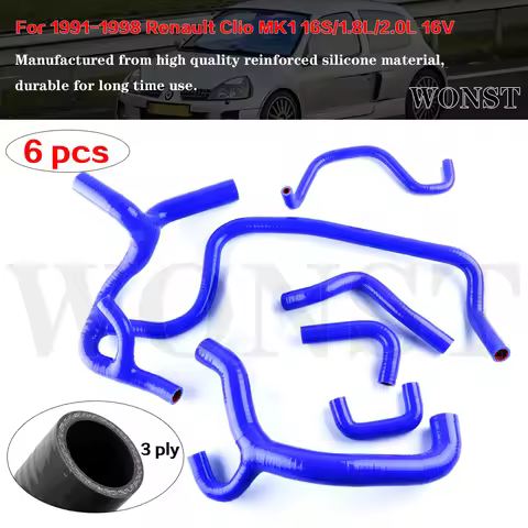 For 1991-1998 Renault Clio MK1 16S/1.8L/2.0L 16V F7 Engine Silicone Radiator Hose Cooling Piping 199