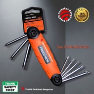 Cr-V folding L-shaped wrench 8pcs set T9-T40 type STAR/STAR KLLStar8F