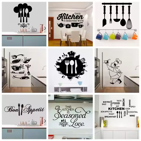 NEW Kitchen Wall Art Decal Wall Stickers For Kitchen Room Nature Decor Quote Wallpaper Vinyl Decals 