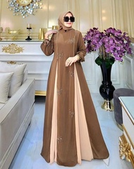 BISA COD Azalia Dress Wanita Kondangan Elegan Hijab Gamis Terbaru 2023 Kekinian Remaja Viral Tiktok Wanita Muslim OOTD Gaun Pesta Kondangan Premium