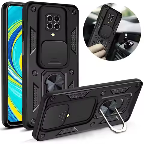 For Xiaomi Redmi Note 9 Pro Case Slide camera Magnetic Holder Ring Shockproof Armor Phone Case For R