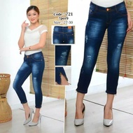 Asia Fashion Ripped Jeans 7/9 Zipper / Ripped Jeans 7/9 Ripped Jeans 7/9