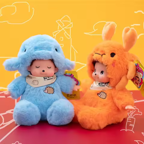 18cm Mochich Vinyl Face Plush Toys Transform into Dolphin Aries Bear Crab can Take Off Hat Cute Comp
