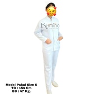 White Women's Nurse Uniform Long Sleeve Women's Nurse Uniform Midwife Uniform Nurse Uniform White Un