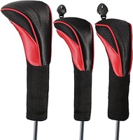 Golf Club Head Cover for Driver Fairway 3 Pcs Sports Fan Golf Club Headcovers Set Golf Accessories H