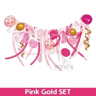 Miniis Korea Colorful Happy Birthday Party Balloons Long Balloons Decoration Set for Kids Party Supp