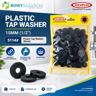 🔧 TECHPLAS 15MM Plastic Tap Washer 5114#  1/2" Plastic Tap Washer (Black)｜龙头介子｜Getah/Washer Paip