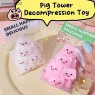 SN  Cute Mochi Squishy Piggy Tower Fidget Toy Slow Rebound Pinching Cute Pig Stress Release Tool Deion Toy Vent Toy Gift nn