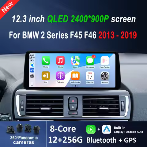 Android 14 Car Multimedia Video Player for BMW 2 Series F45 F46 2013 2014 - 2019 NBT EVO System DSP