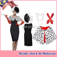 MYLITTLELASS 101 Dalmatians Cruella Adult Dress Up Witch Performance Costume Cosplay M-XL