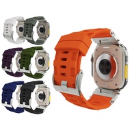Metal Mecha Silicone Strap Suitable for Apple iwatch S11/10/9/8 Smart Watch ultra3
