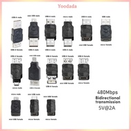 Yoo USB2 0 Adapter Micro Mini Male Female Converter Connector USB Changer Adapter