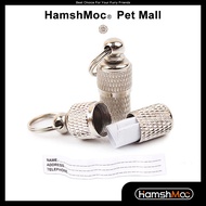HamshMoc Anti Lost Pet ID Tag Stainless Pet Tube Pendant Pet Barrel Tag Mini Name Address Identity ส่วนบุคคลกันน้ำสำหรับสุนัขลูกสุนัขแมว