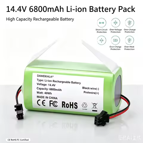 14.4V 6800mAh Li-ion Battery for for Conga 990 1090 Tesvor X500 Ecovacs Deebot N79 N79S DN622 Eufy R