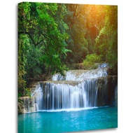 GK102 Print Wall Art Painting Pictures Landscape Beautiful Waterfall Rainforest Erawan 16x20 Inch Ar