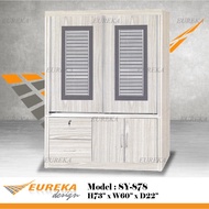 EUREKA 878 5ft Sliding Door Wardrobe/ Almari Baju Pintu Geser Drawer (Deliver &amp; Installation Within Klang Valley)